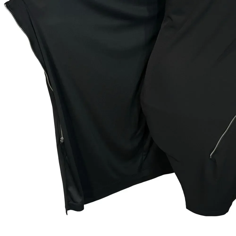 Express Medium Dress 3/4 Sleeve Stretch Surplice V-Neck Zip Accent Black New - Picture 7 of 9